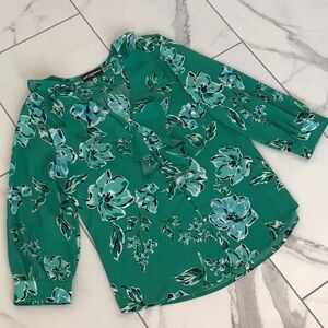 Karl Lagerfeld Green Floral Top
